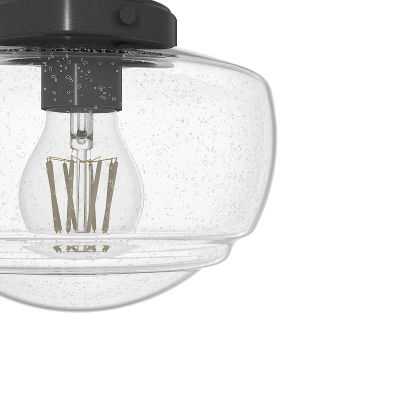 Hunter Saddle Creek 1 Light Contemporary Schoolhouse Flush Mount Ceiling Light - Bathroom, Hallway, Bedroom, Entry - Damp Rated!