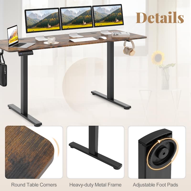 Electric Standing Desk with Memory Heights and Cable Management