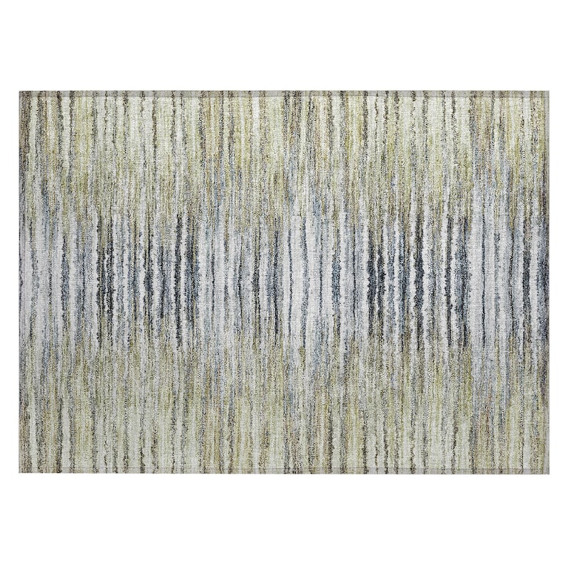 Machine Washable Indoor/ Outdoor Chantille Jagged Stripes Rug