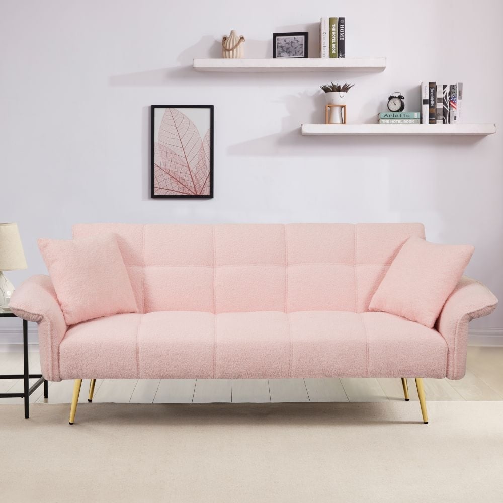 Modern 70 Inch Teddy Fleece Convertible Futon Sofa bed Bed Bath Beyond 41030236