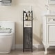 preview thumbnail 19 of 28, Slim Bathroom Cabinet Small Bathroom Storage Corner Floor Cabinet with Magnetic Doors and Shelves Toilet Paper Holder