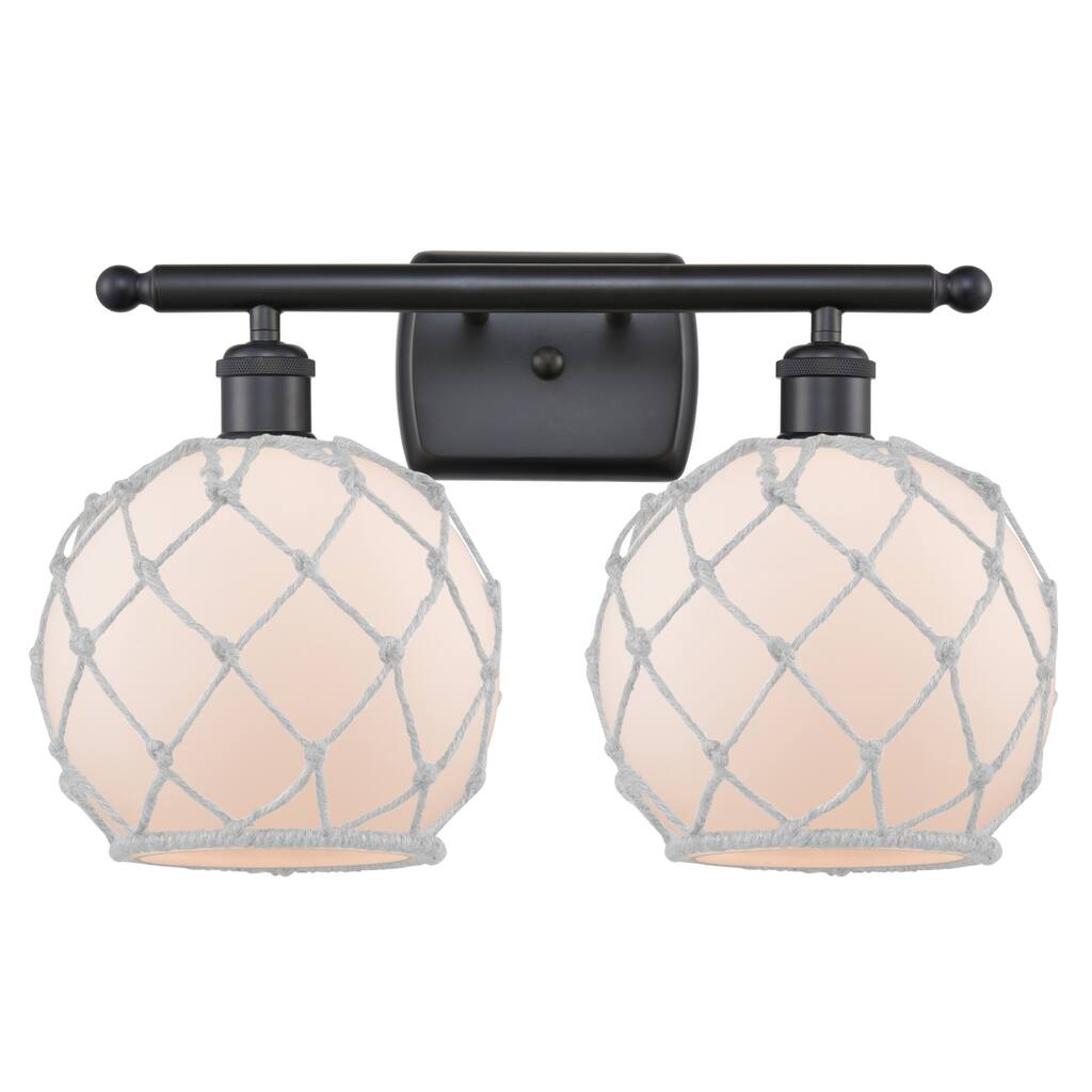 Innovations Lighting Farmhouse Rope 2 Light 16" Wide Bathroom Vanity