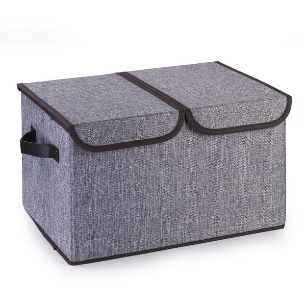 slide 2 of 16, Enova Home Collapsible Storage Bins with Cover Gray