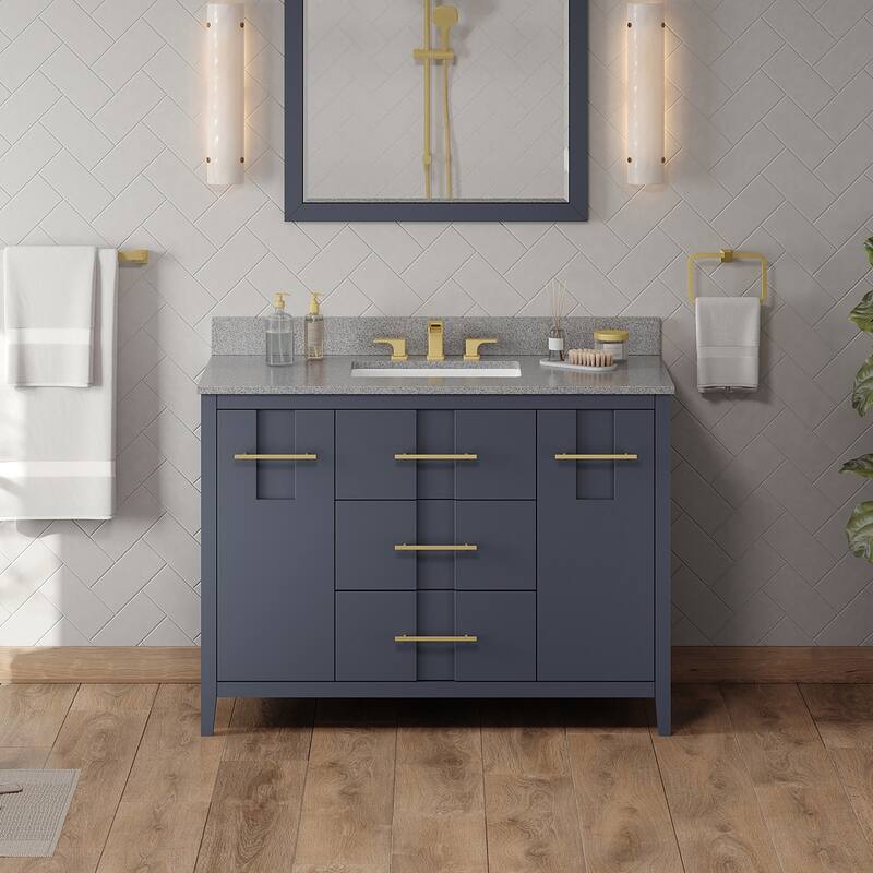 Jeffrey Alexander VKITKAT48R-MARBLE Katara 48" Free Standing Vanity