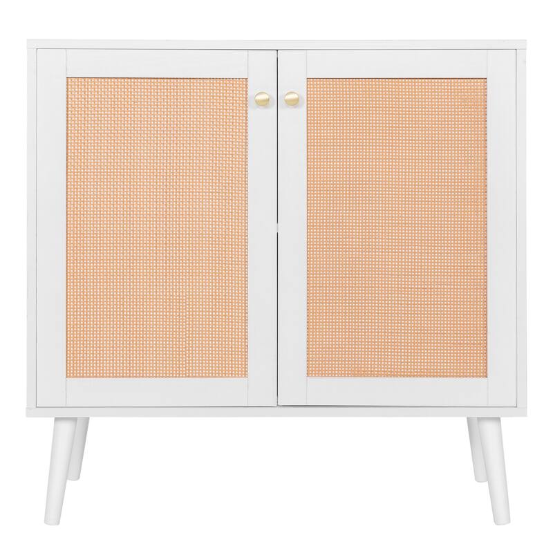 Nuu Garden Accent Storage Cabinet, Sideboard Buffet Cabinet with Rattan Doors