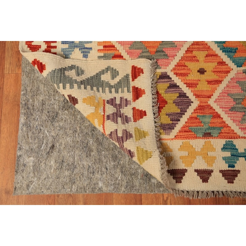 Multi-Color Kilim Oriental Area Rug Hand-Woven Wool Carpet - 8'9"x 11'4"