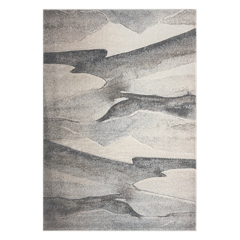 Fresco Collection Beige/Brown Abstract Area Rug - 7'5'' X 10'8''