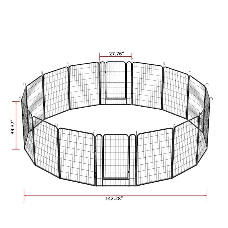 Heavy Duty Metal Dog Playpen with Door and 6 to 16 Panels for Indoor Outdoor