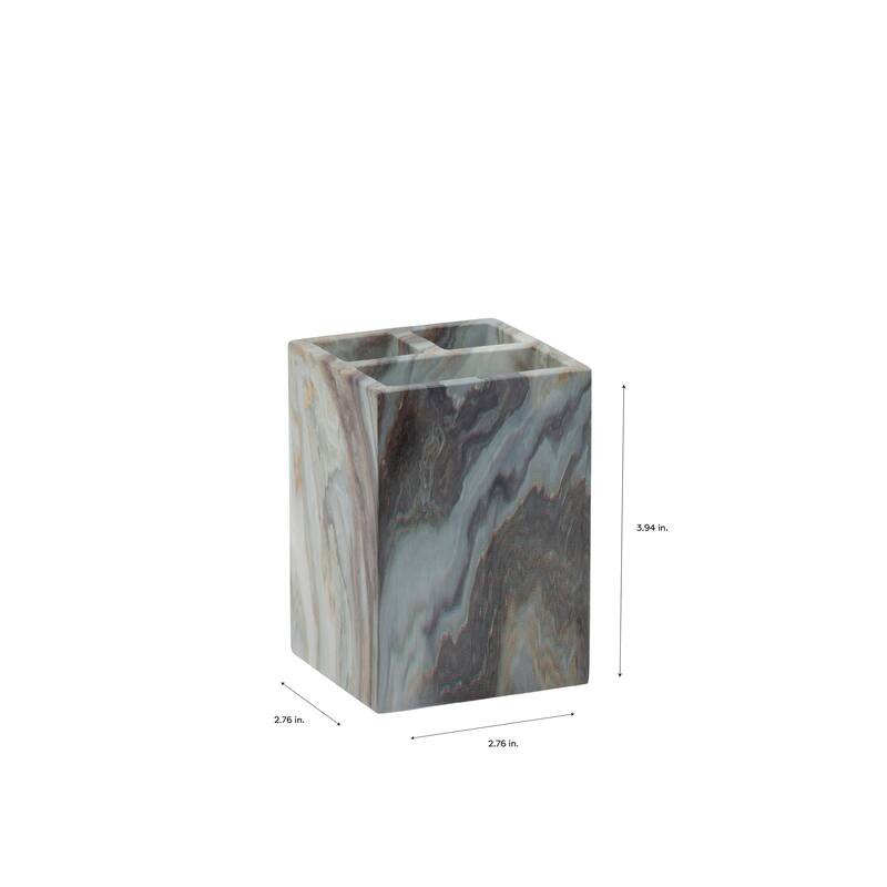 Elle Décor Square Tooth Brush Holder in Agate - 2.76" x 2.76" x 3.94"