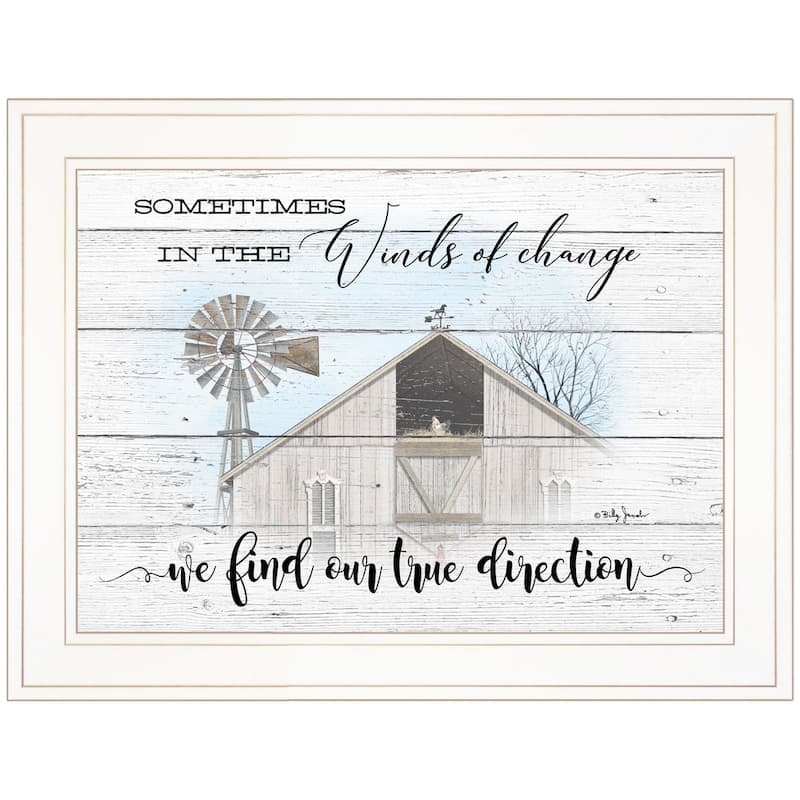 TrendyDecor4U Farmhouse "Winds of Change" Framed Print Wall Art by Billy Jacobs - Earthtone