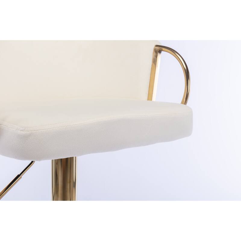 Velvet Swivel Bar Stools Set of 2, Counter Height Dining Chair with Padded Seat, Kitchen Island Stools with Footrest