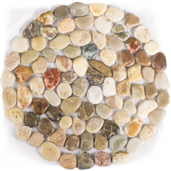 Shop Polished Cobblestone Pebble Tile For Walls Floors Garden Yards 1 Box With 6x 10 X10 Pieces Overstock 24088219