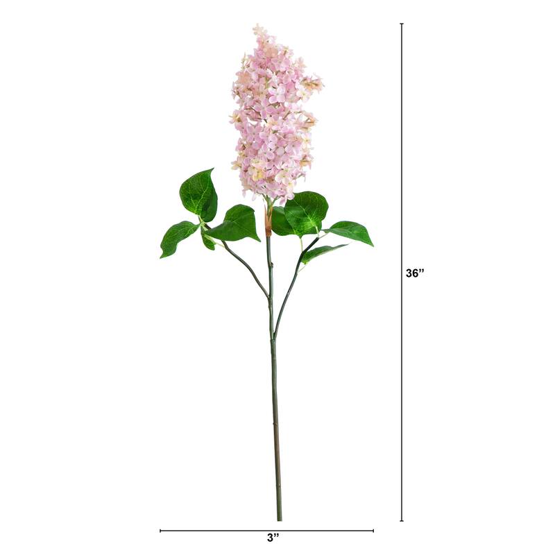 Artificial Floral Lilac Stem Sprays - 36" - Set of 3 - Pink