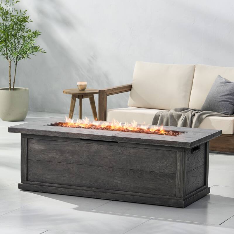 56 in. W x 26 in. D x 19 in. H Rectangle Propane Burning Outdoor Fire Pit