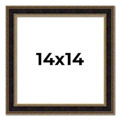 14x14 Frame Gold Antique Vintage Sold Wood Picture Frame | 1.75 Inch