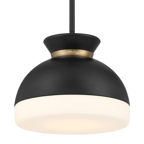 slide 2 of 11, Crystorama Lighting Group GID-4005 Gidget 10" Wide Pendant with Etched Matte Black / Vibrant Gold