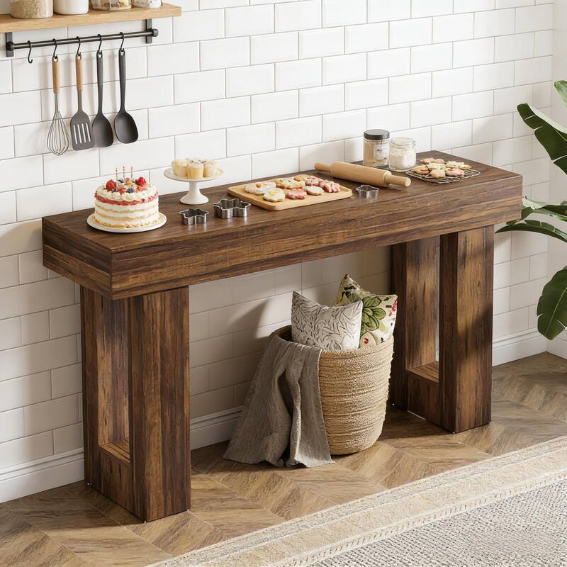 Wooden Entryway Country-Style Sofa Console Table