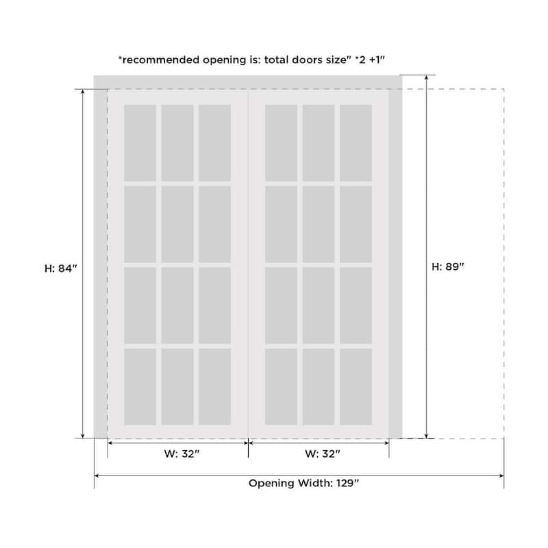Sliding French Double Pocket Doors / Mela 0755 Painted White / Kit Rail Hardware / MDF Interior Bedroom Modern Doors