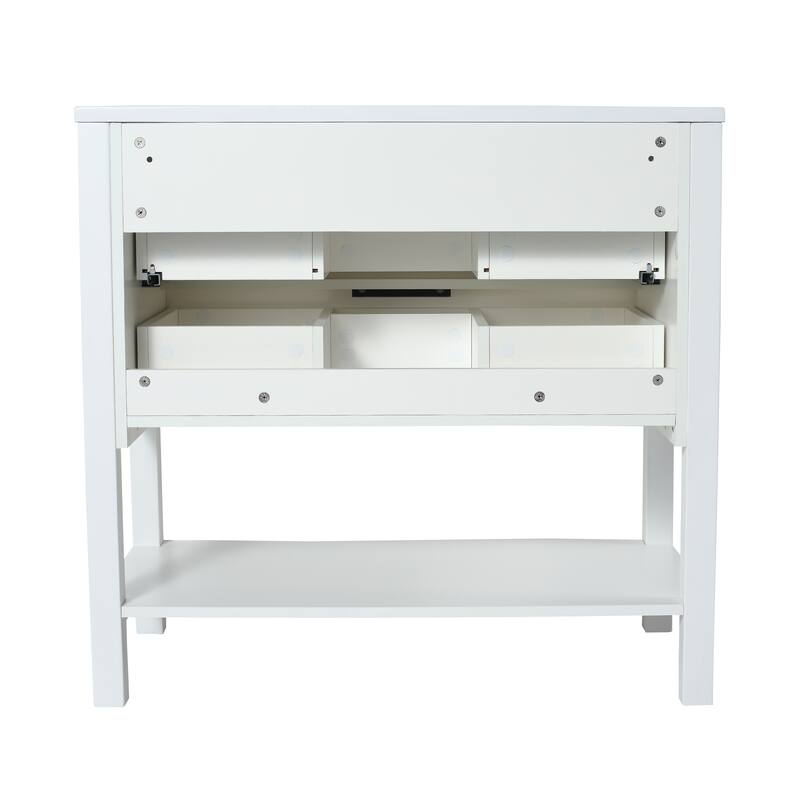 BNK 30/36 Inch Bathroom Vanity With Single Sink,Modern Bathroom Vanities With Soft Close Drawer And Shelf