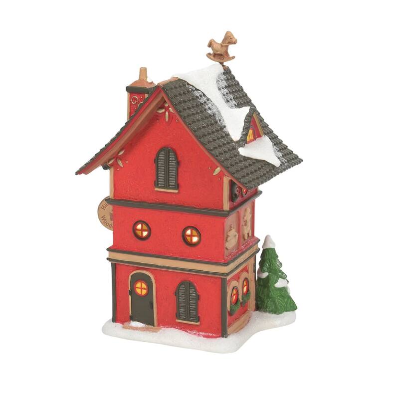North Poles Finest Wooden Toys Lighted Christmas Building