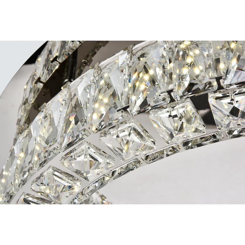 Monroe Collection Flush mount D25.6 H5.1" Chrome Finish