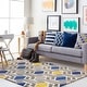preview thumbnail 1 of 2, Hand-Tufted Pass Wool Rug - 8' x 11' 8' x 11' - Blue/Yellow
