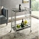 preview thumbnail 11 of 15, Johnson Serving Bar Cart 2 Tempered-Glass Shelves, Casters/ 2 Locking - N/A