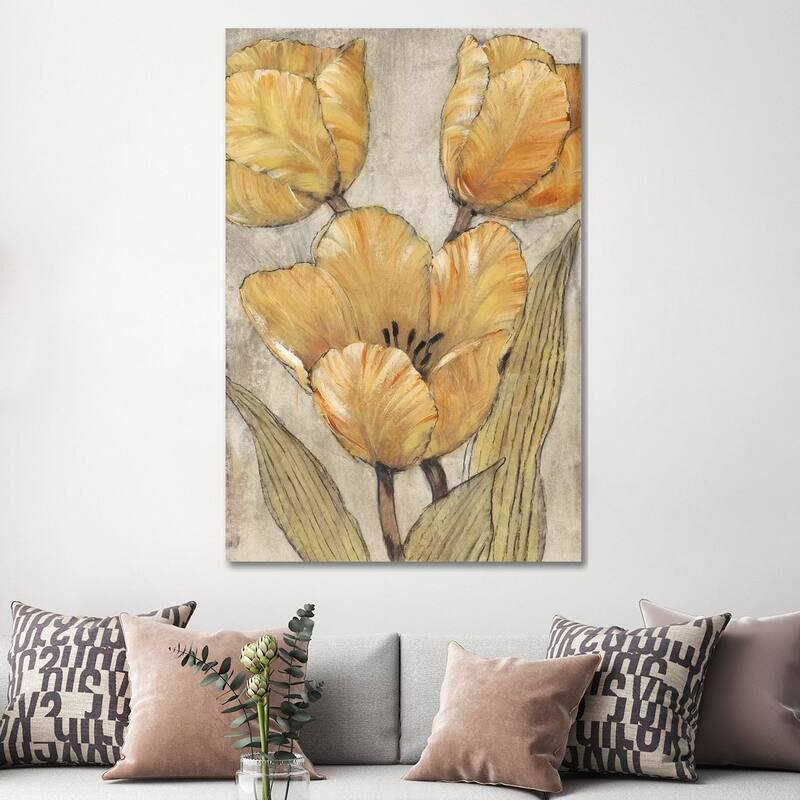 iCanvas "Ochre & Grey Tulips II" by Tim OToole Canvas Print