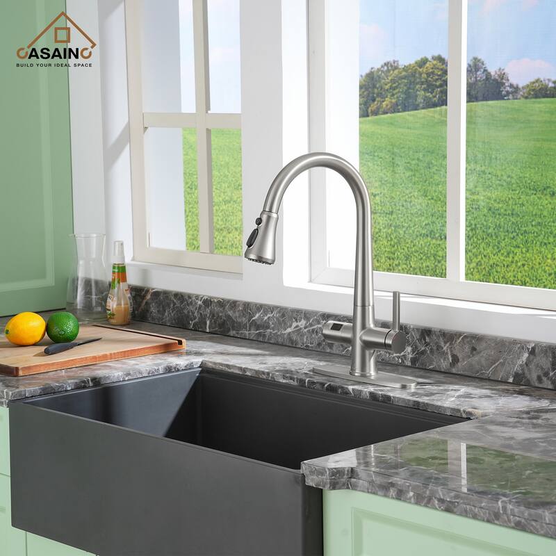Single Handle Pull-Down Sprayer Kitchen Faucet