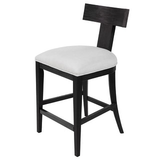 Uttermost Idris Charcoal Black Modern Wood Counter Stool - 38" H