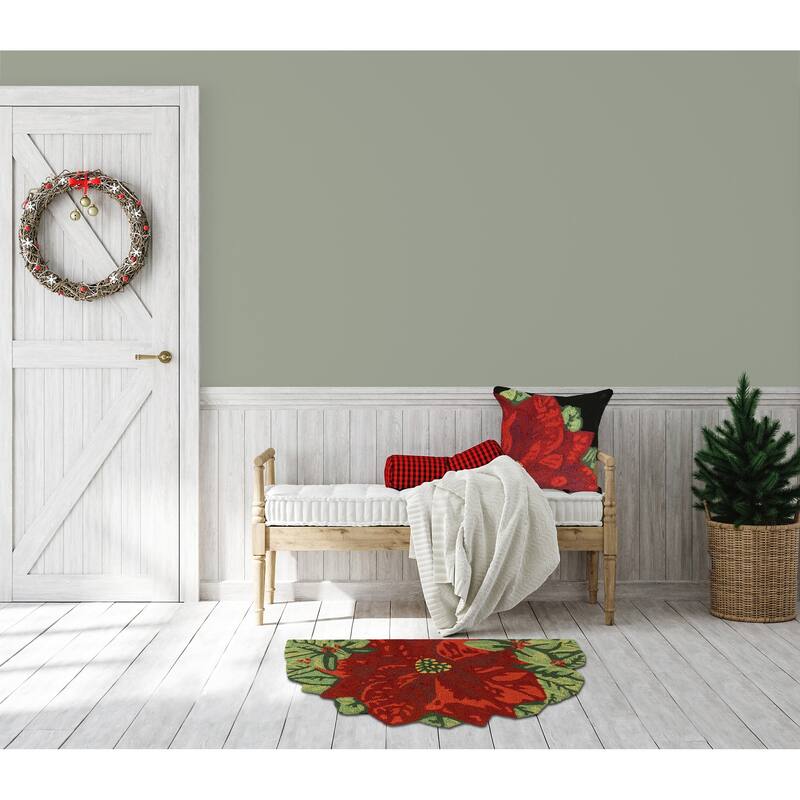 Liora Manne Frontporch Poinsettia Indoor/Outdoor Mat
