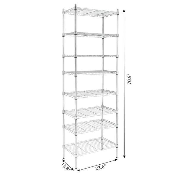 5 Tier Shelf Adjustable Wire Metal Shelving Rack Chrome - Bed Bath ...