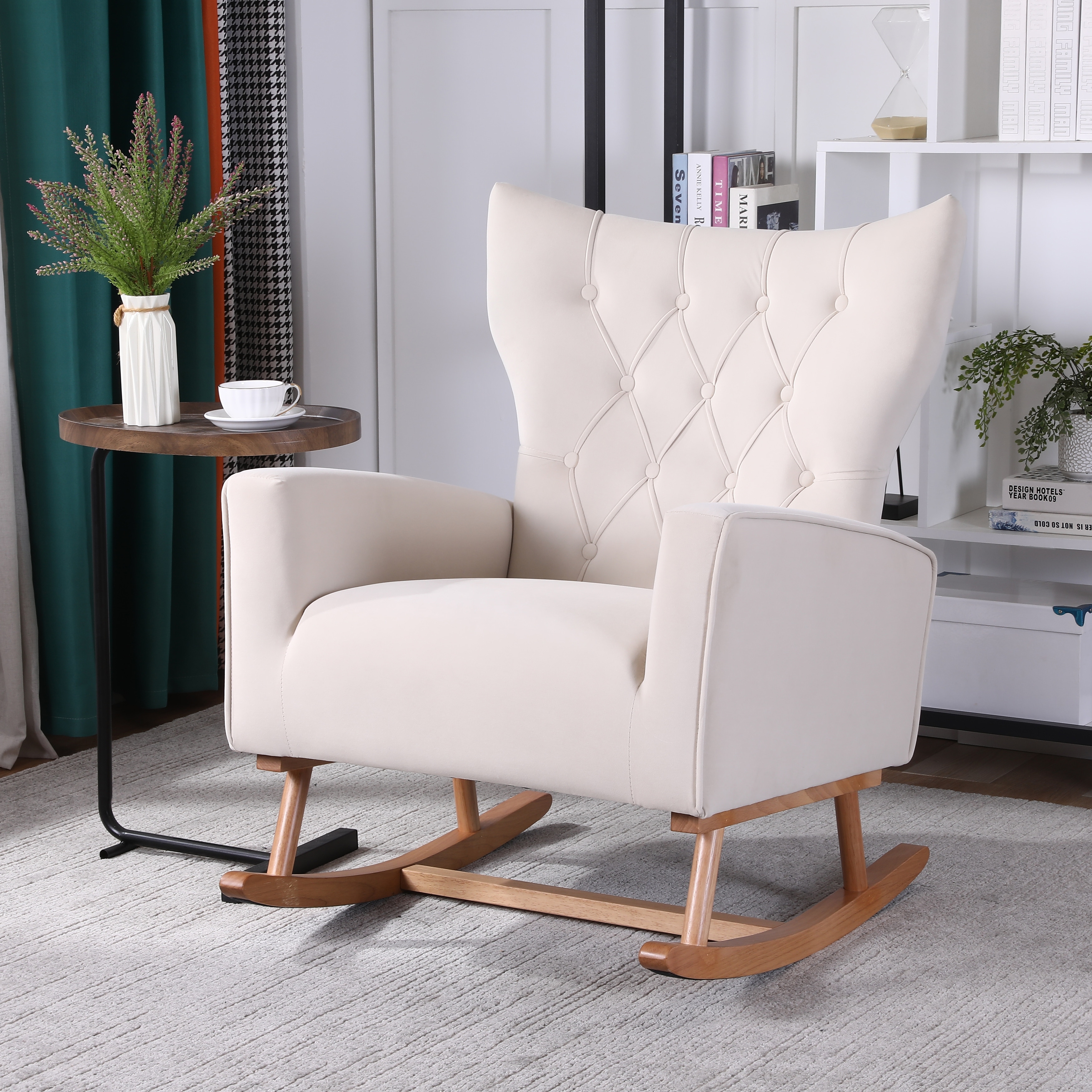 Tufted rocking outlet chair