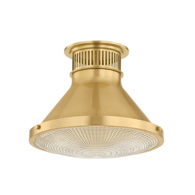 Hudson Valley Lighting MDS2402 Highclere 13" Wide Semi-Flush Ceiling - Aged Brass
