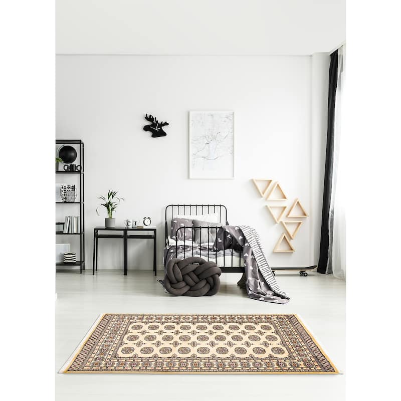 ECARPETGALLERY Hand-knotted Peshawar Bokhara Beige Wool Rug - 4'8 x 6'11