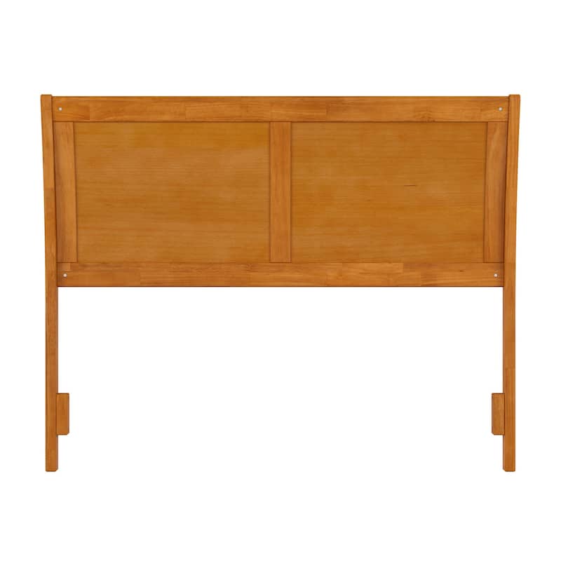 Full Sleigh Solid Wood Panel Headboard in Light Toffee with Curved Design and Sleek Modern Farmhouse Style