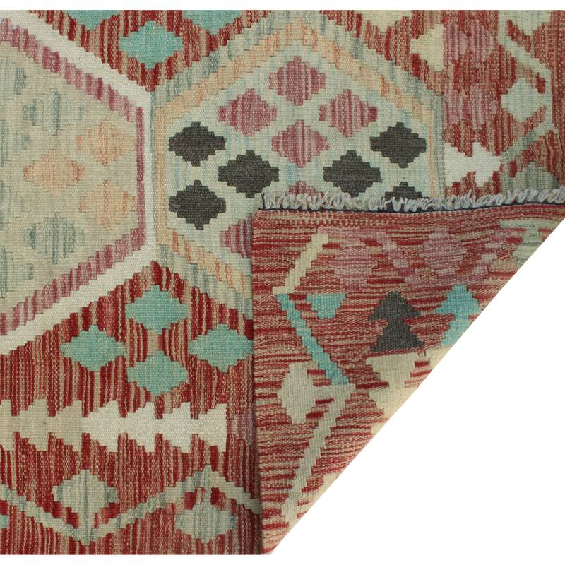 Sun Faded Flatweave Silvia Red/Ivory Runner - 2'9" x 9'9"