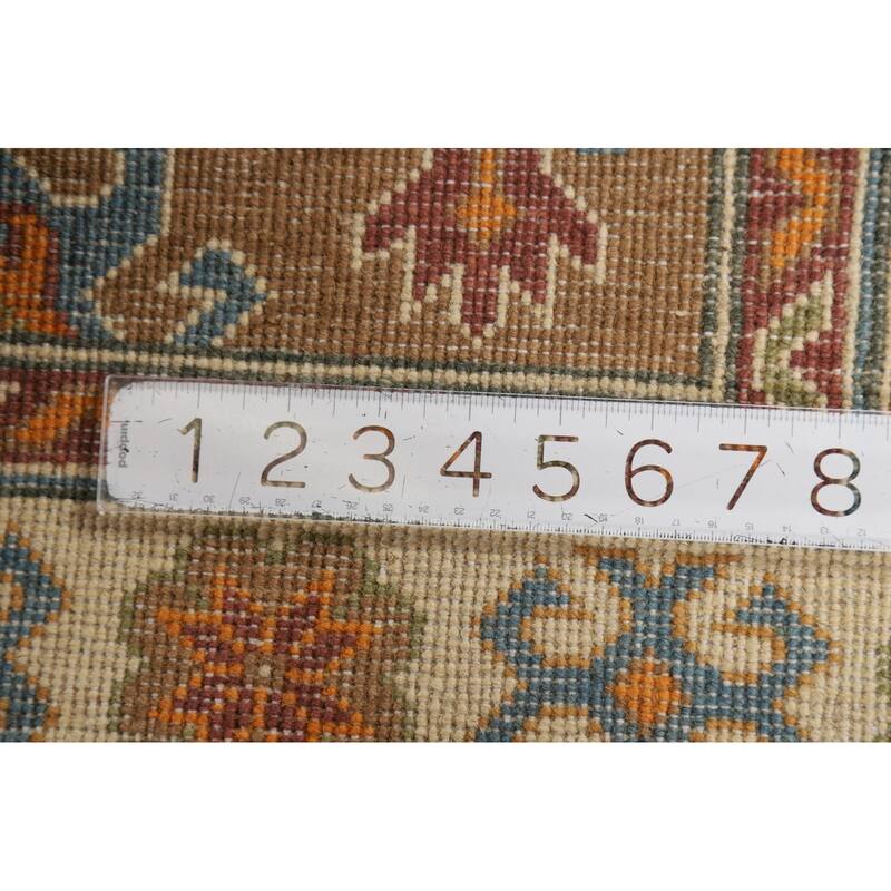 Light Brown Kazak Foyer Rug Hand-Knotted Wool Carpet - 2'8"x 4'1"