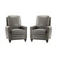 preview thumbnail 20 of 57, Cigar Mid-century Modern Genuine Leather Recliner with Solid Wood Legs and Nailhead Trim Set of 2 by HULALA HOME