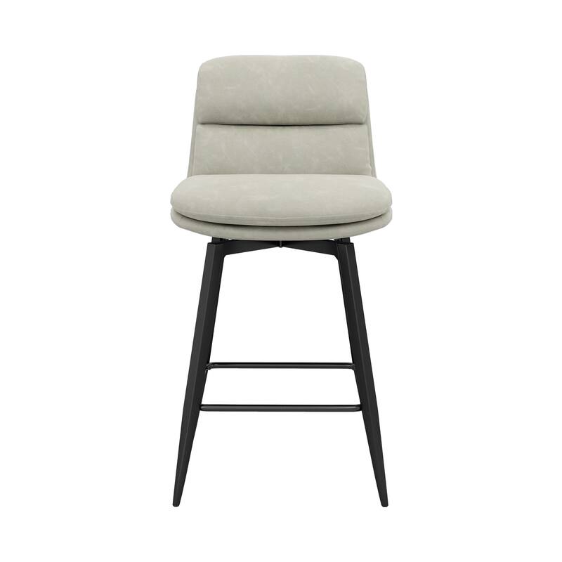 360°Swivel Bar Stools Set of 2/3/4, 26" H Seat Height with, Faux Leather Barstool for Kitchen Island and Home Bar Brown