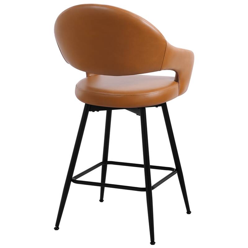26" Velvet/ Faux Leather Counter Height Swivel Bar Stools Set of 2/4 - 39.2"H x 20.4"W X 22"D