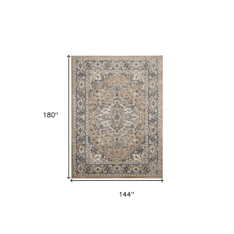 Lodux Power Loomed Distressed Traditional Durable Area Rug By HomeRoots