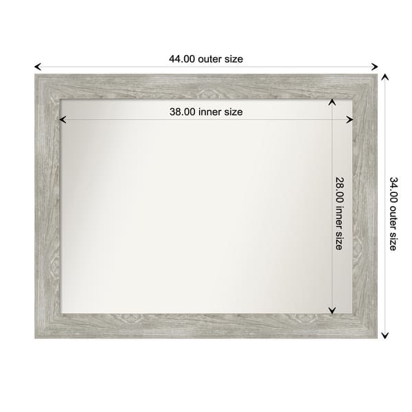 dimension image slide 54 of 113, Dove Greywash Framed Non-Beveled Custom Wall Mirror, Bathroom Vanity Mirror