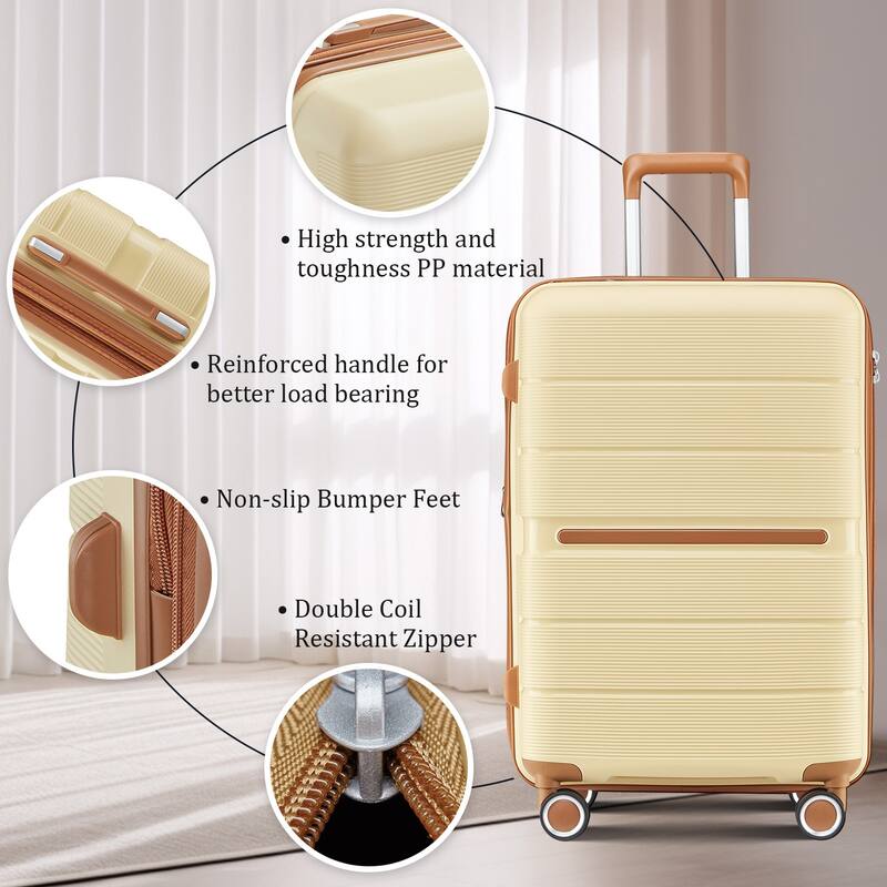 Luggage Sets 4 Piece(14/20/24/28) PP Lightweight & Durable Expandable suitcase