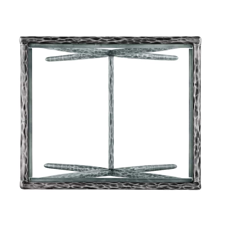 247 Shop At Home Lalia Modern 3-Piece Upholstered Hammered Metal Camelback Bedroom Set with 2 Nightstands