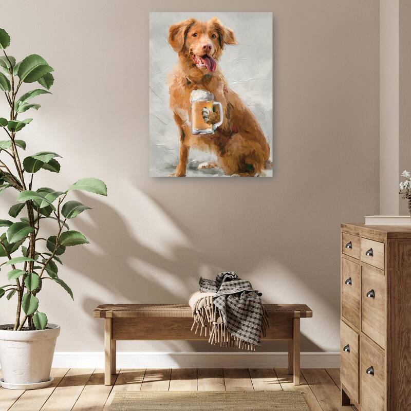 Happy Hour Canine By Studio Arts Canvas Art Print