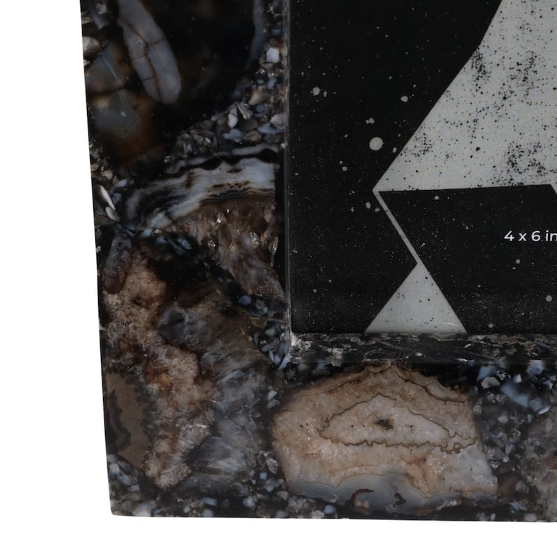 Stone Glass Photo Frame Contemporary Style Natural Textured Accents