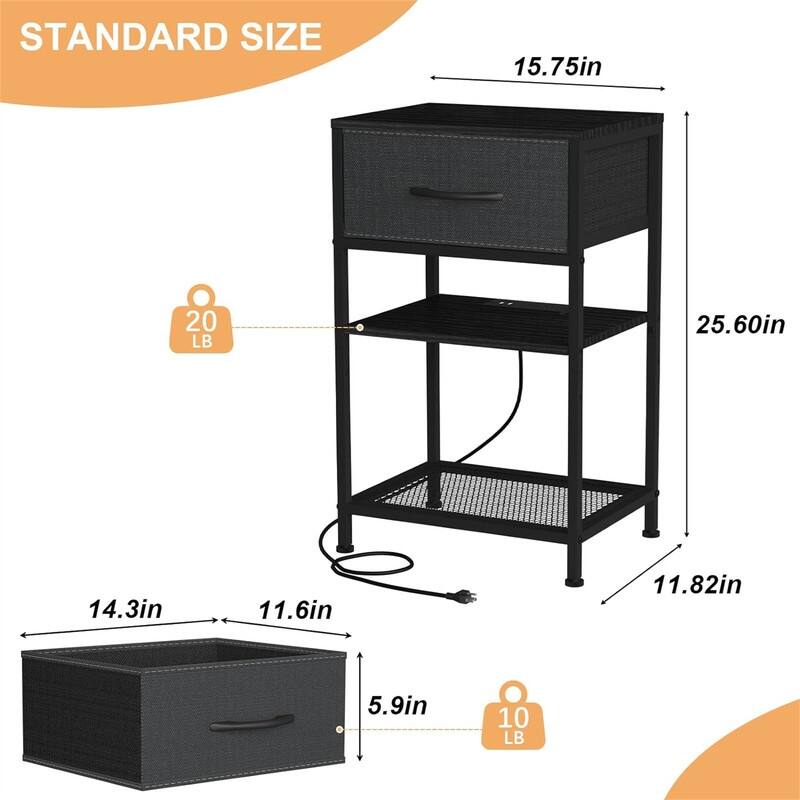 Nightstand with Charging Station