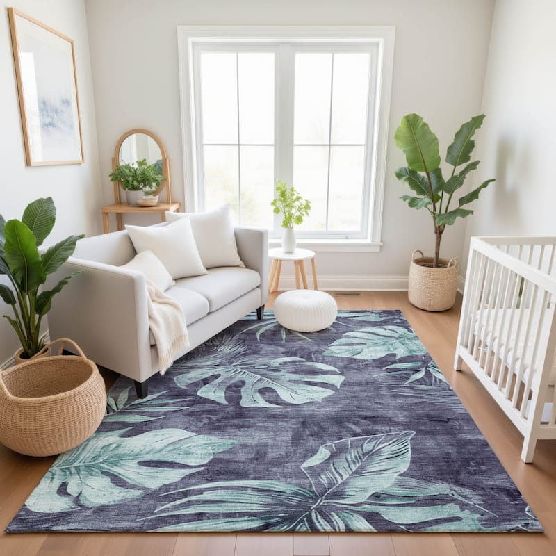 Premium Washable Super Soft Tropical Floral Mayfield Rug