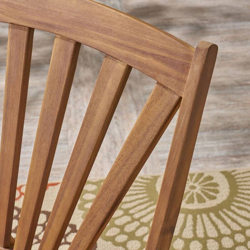 Cusp Barn Acacia Wood Design Resistant Reclining Rocking Chair, Retractable Footrest With Rocking Feature